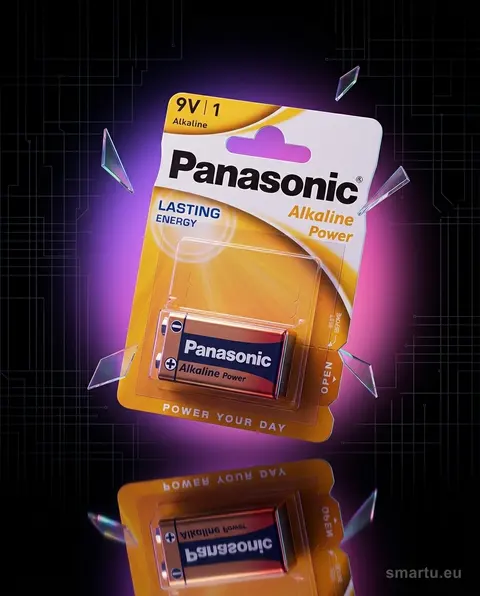 Bateria alkaliczna Panasonic 9V 6LR61 do czujników dymu, zabawek elektronicznych i innych urządzeń - zdjęcie główne | smartu.eu Bateria alkaliczna Panasonic 9V 6LR61 do czujników dymu, zabawek elektronicznych i innych urządzeń - zdjęcie główne | smartu.eu