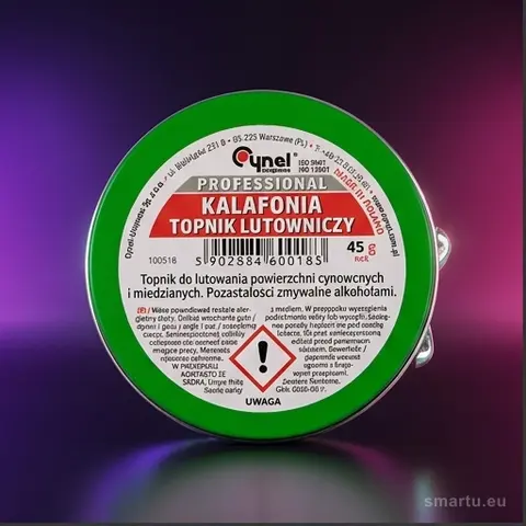 Kalafonia CYNEL 45g – topnik do lutowania, do elektroniki i elektryki, żywica sosnowa Kalafonia CYNEL 45g – topnik do lutowania, do elektroniki i elektryki, żywica sosnowa