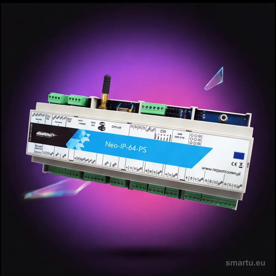 Centrala alarmowa ROPAM NEO-IP-64-PS-D12M na szynie DIN w szafce elektrycznej Centrala alarmowa ROPAM NEO-IP-64-PS-D12M na szynie DIN w szafce elektrycznej