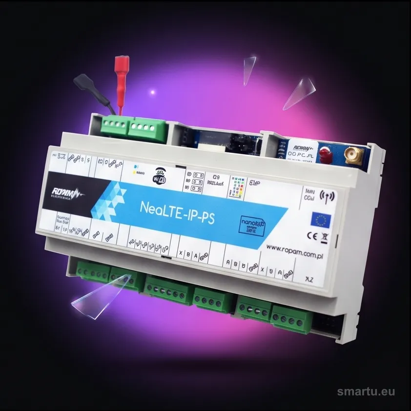 Centrala alarmowa ROPAM NeoLTE-IP-PS-D9M z modemem LTE i WiFi, obudowa DIN Centrala alarmowa ROPAM NeoLTE-IP-PS-D9M z modemem LTE i WiFi, obudowa DIN