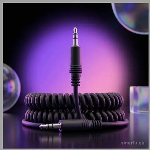 Kabel audio jack 3,5 mm stereo, wtyk-wtyk, spiralny, 3m, Przyłącze audio do smartfona, tabletu, głośników Kabel audio jack 3,5 mm stereo, wtyk-wtyk, spiralny, 3m, Przyłącze audio do smartfona, tabletu, głośników