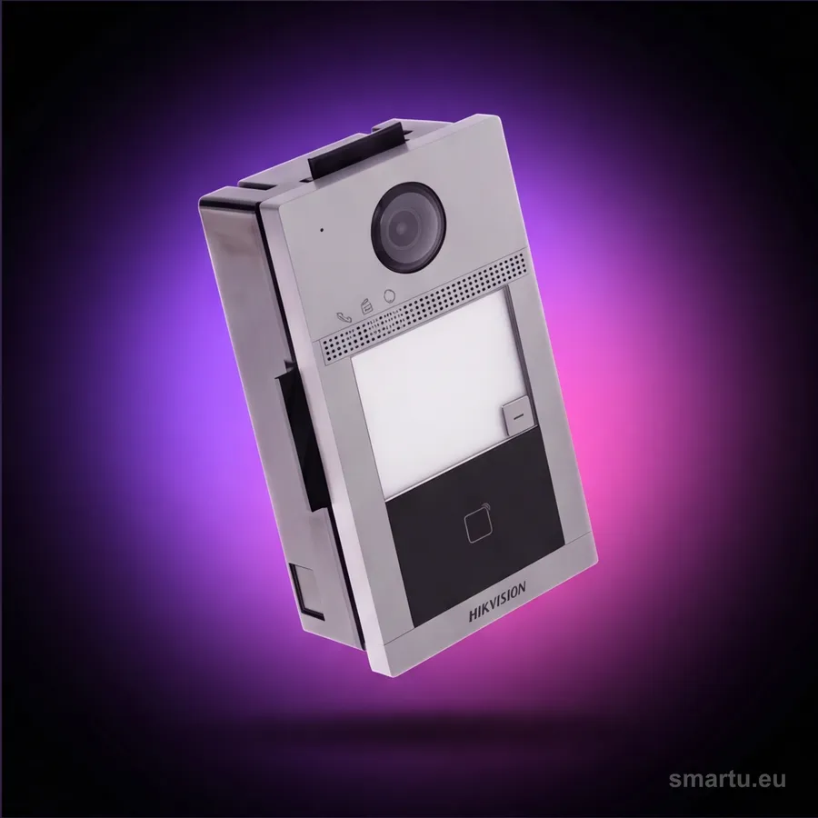 Stacja bramowa Hikvision DS-KV8113-WME1 Flush podtynkowa widok frontu aluminium Stacja bramowa Hikvision DS-KV8113-WME1 Flush podtynkowa widok frontu aluminium
