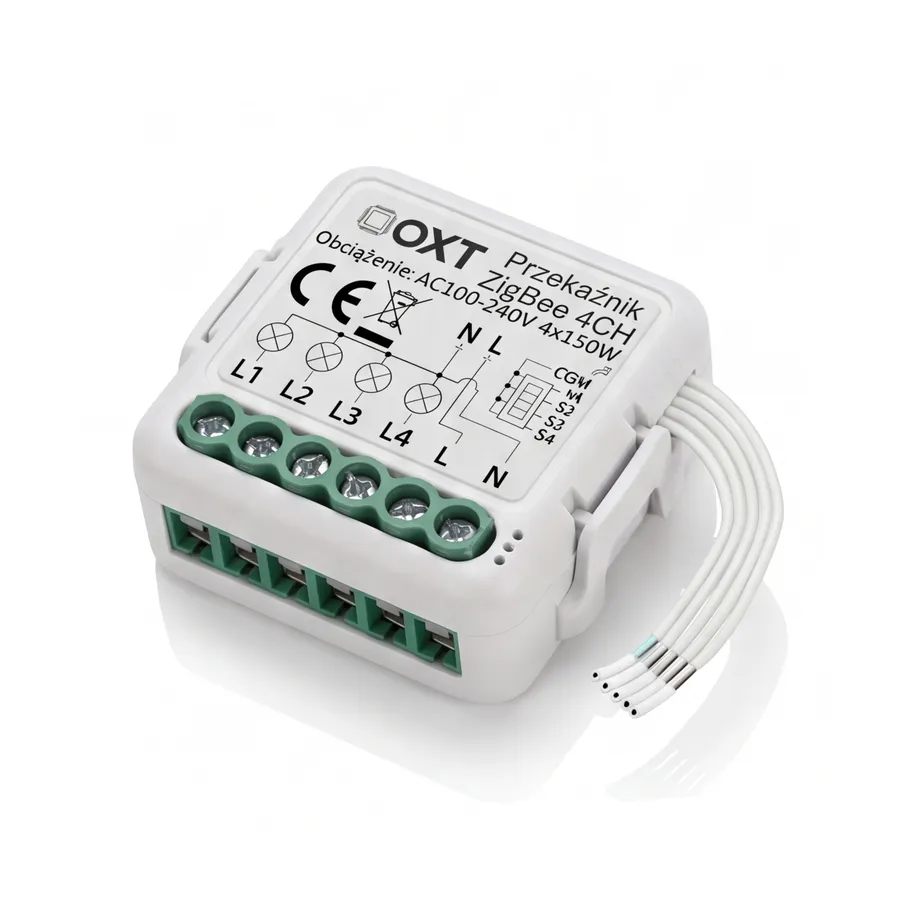 Moduł OXT mini przekaźnik 4 obwody ZigBee TUYA T264 Moduł OXT mini przekaźnik 4 obwody ZigBee TUYA T264