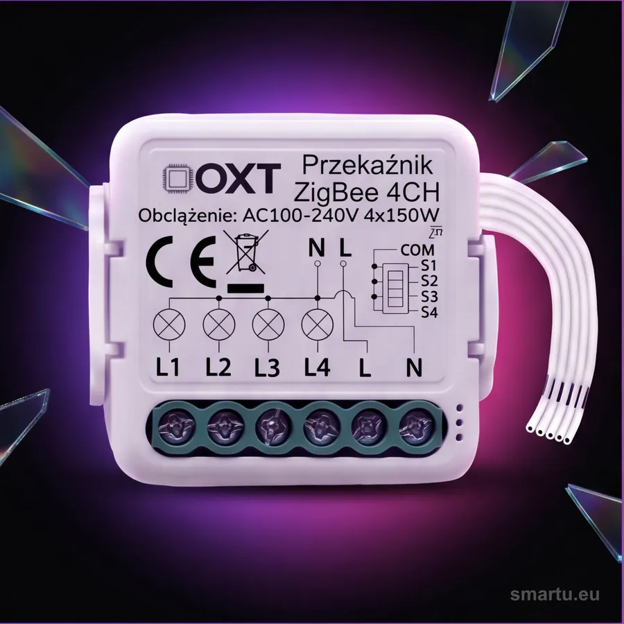 Moduł OXT mini przekaźnik 4 obwody ZigBee TUYA T264 Moduł OXT mini przekaźnik 4 obwody ZigBee TUYA T264