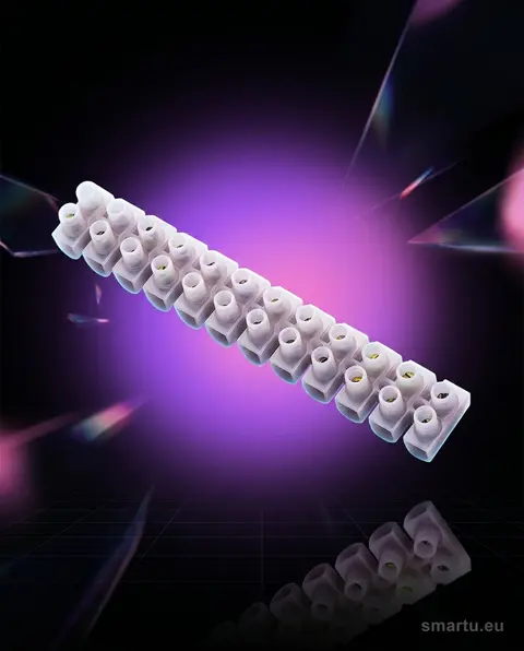 Kostka elektryczna 12 pól 35mm2 zacisk śrubowy 80A 380V biała Kostka elektryczna 12 pól 35mm2 zacisk śrubowy 80A 380V biała