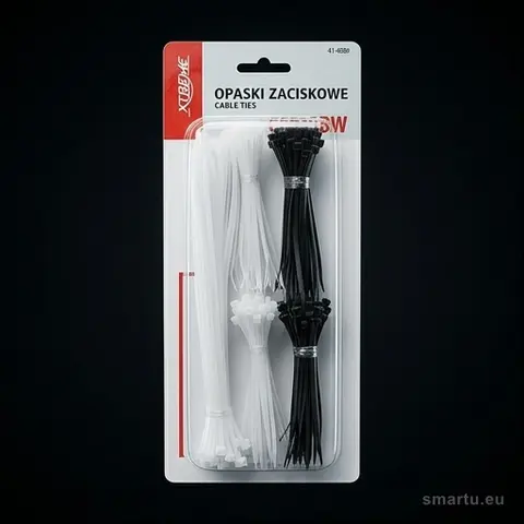 Prolech Zestaw opasek zaciskowych nylonowych, czarny/biały, 2,5x100mm, 200 sztuk, do kabli i przewodów Prolech Zestaw opasek zaciskowych nylonowych, czarny/biały, 2,5x100mm, 200 sztuk, do kabli i przewodów