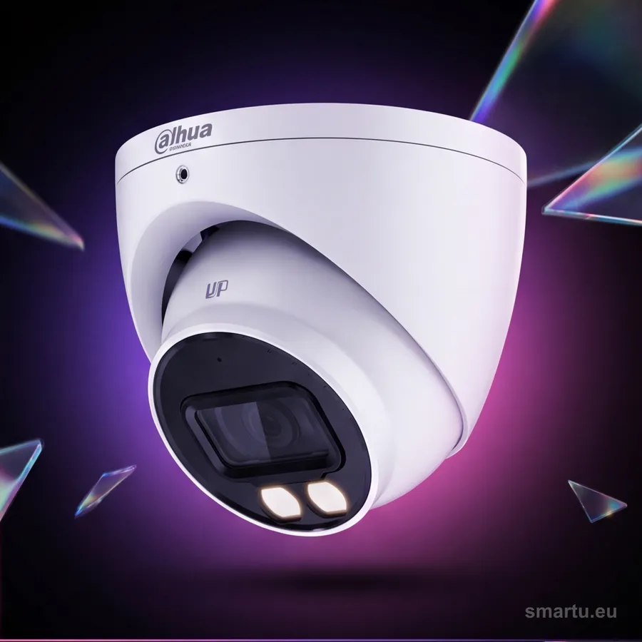 Kamera Dahua HAC-HDW1200T-IL-A Smart Dual Light na elewacji domu Kamera Dahua HAC-HDW1200T-IL-A Smart Dual Light na elewacji domu