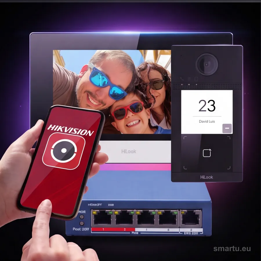 Zestaw wideodomofonowy IP HiLook by Hikvision IP-VIS-Pro-W WiFi PoE 7 cal MIFARE kamera 2MP 129 stopni