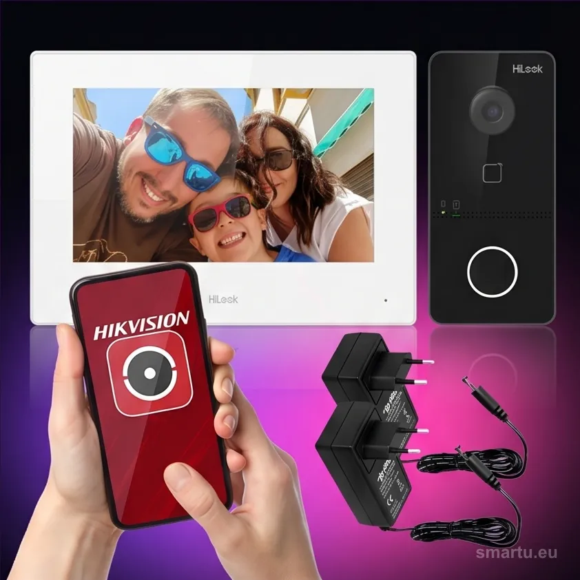 Zestaw wideodomofonowy IP HiLook IP-VIS-SLIM-W, monitor 7 cali, Wi-Fi, kamera 2MP, Mifare