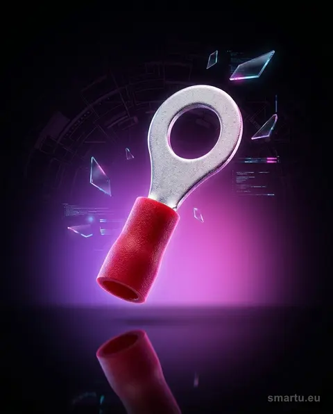 Konektor oczkowy izolowany śruba M6 4,3mm 0,5-1,5mm² czerwony 100szt Konektor oczkowy izolowany śruba M6 4,3mm 0,5-1,5mm² czerwony 100szt