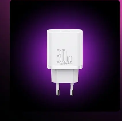 Certyfikaty CE RoHS na opakowaniu ładowarki Baseus Super Si 1C 30W Certyfikaty CE RoHS na opakowaniu ładowarki Baseus Super Si 1C 30W