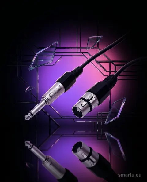 Przyłącze Jack 6,3mm, XLR 5m, wtyk mono do mikrofonu Przyłącze Jack 6,3mm, XLR 5m, wtyk mono do mikrofonu
