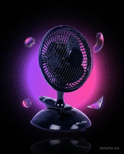 Wentylator biurkowy BLOW 6 cali 25W 2 prędkości klips czarny