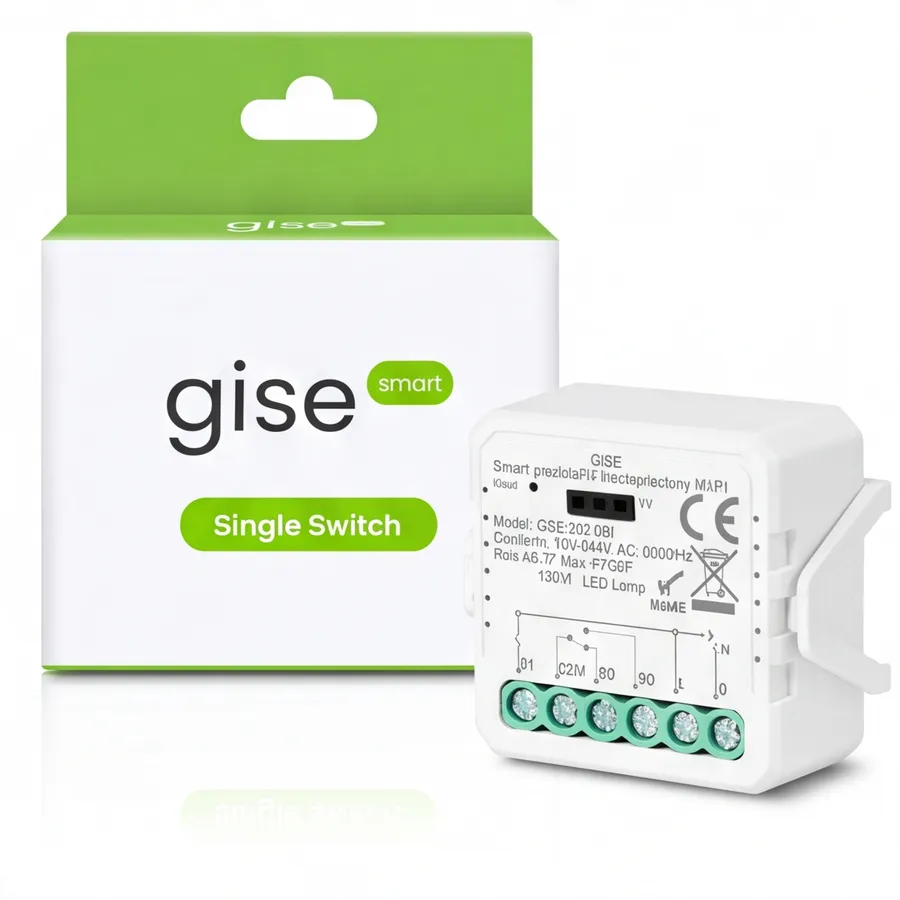 GISE Smart Pojedynczy moduł przekaźnikowy bezpotencjałowy WiFi | Tuya | GSS-WF-DR GISE Smart Pojedynczy moduł przekaźnikowy bezpotencjałowy WiFi | Tuya | GSS-WF-DR