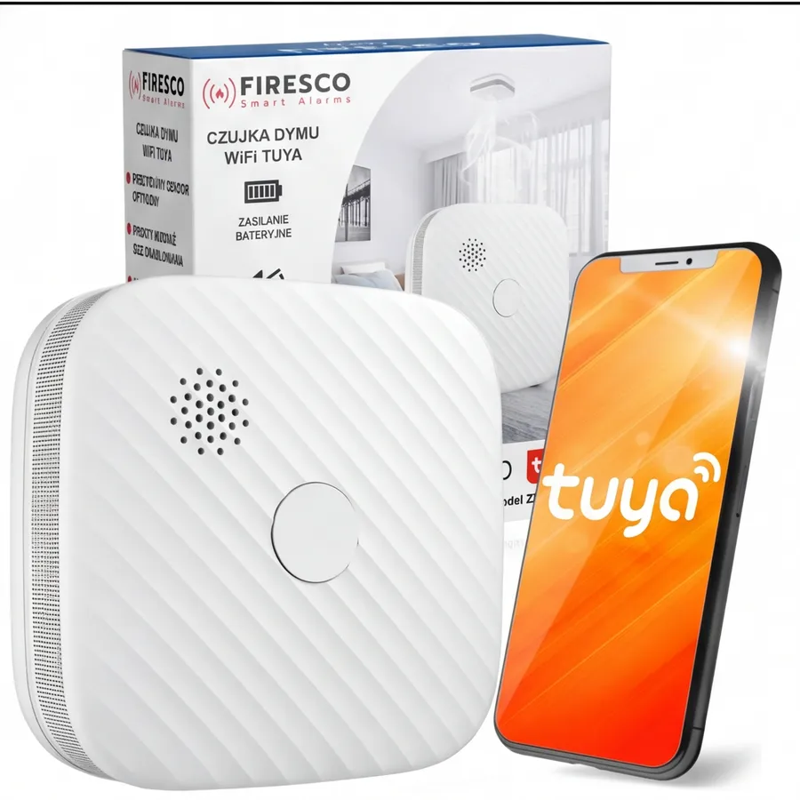 Czujnik dymu Firesco ZR153SW CB z WiFi aplikacja Tuya Czujnik dymu Firesco ZR153SW CB z WiFi aplikacja Tuya