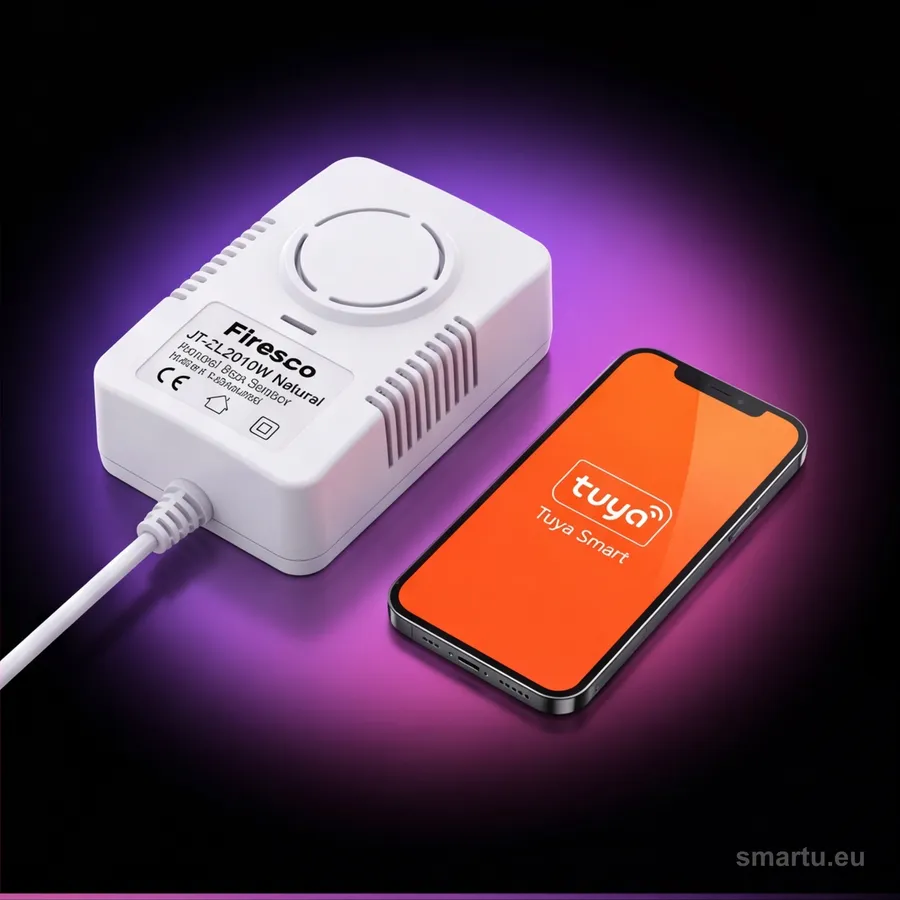 Czujnik gazu ziemnego Firesco JT-ZL2010W z WiFi alikacja Tuya Czujnik gazu ziemnego Firesco JT-ZL2010W z WiFi alikacja Tuya