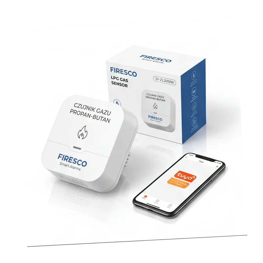 Czujnik gazu LPG Propan-Butan Firesco JY-ZL2010W z WiFi aplikacja Tuya Czujnik gazu LPG Propan-Butan Firesco JY-ZL2010W z WiFi aplikacja Tuya