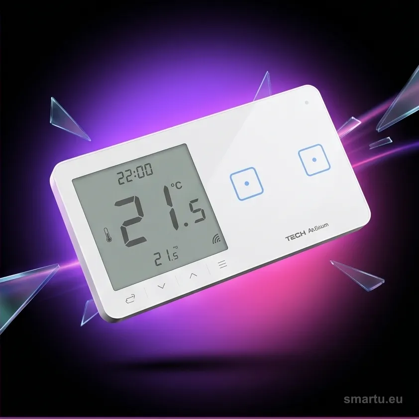 Przewodowy podwójny włącznik światła WSR-02MP biały z regulatorem temperatury wyświetlaczem LCD - Tech Sterowniki Sinum SBUS Przewodowy podwójny włącznik światła WSR-02MP biały z regulatorem temperatury wyświetlaczem LCD - Tech Sterowniki Sinum SBUS