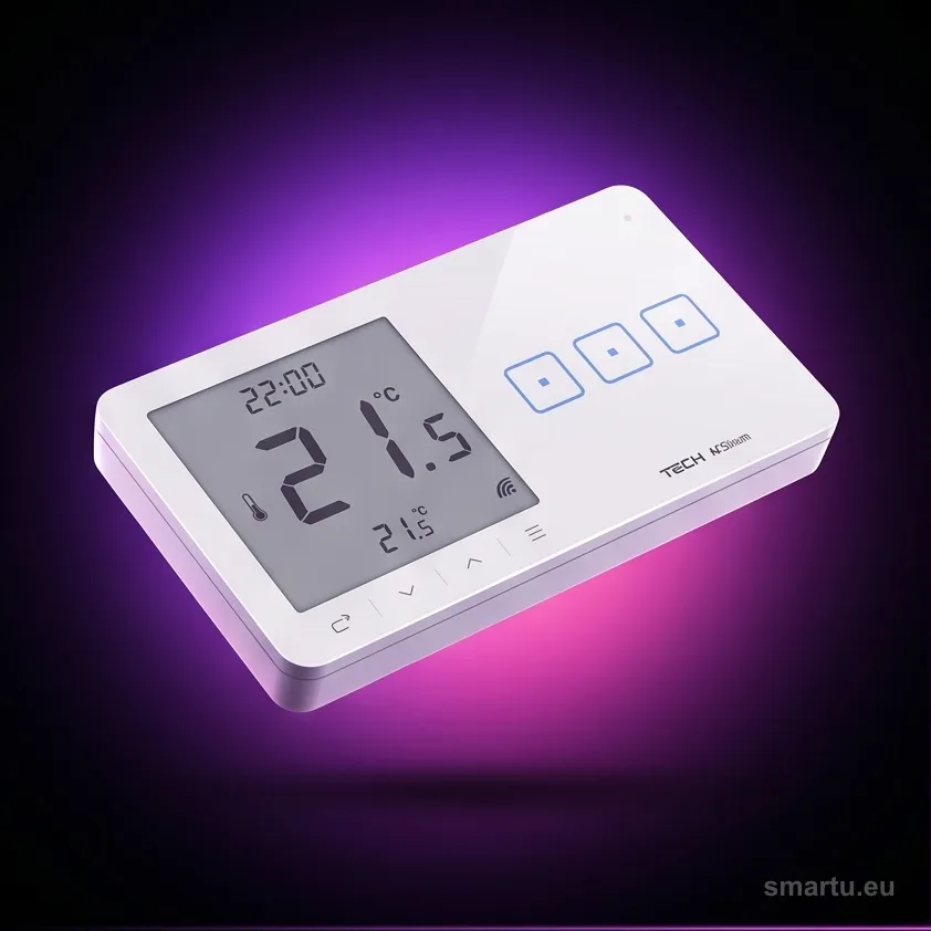 Przewodowy trójpołowy włącznik światła WSR-03MP czarny z regulatorem temperatury i wyświetlaczem LCD - Tech Sterowniki Sinum Przewodowy trójpołowy włącznik światła WSR-03MP czarny z regulatorem temperatury i wyświetlaczem LCD - Tech Sterowniki Sinum
