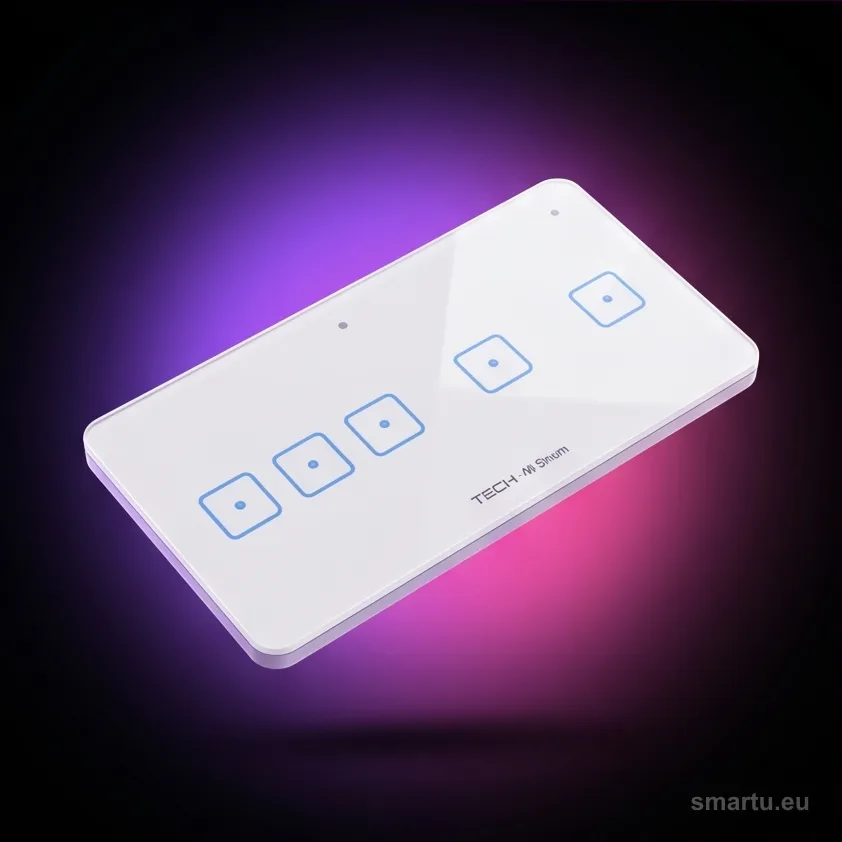 Tech Sterowniki SINUM WSS-32 bezprzewodowy włącznik pięciopolowy czarny szklany dotykowy smart home - zdjęcie główne | smartu.eu Tech Sterowniki SINUM WSS-32 bezprzewodowy włącznik pięciopolowy czarny szklany dotykowy smart home - zdjęcie główne | smartu.eu