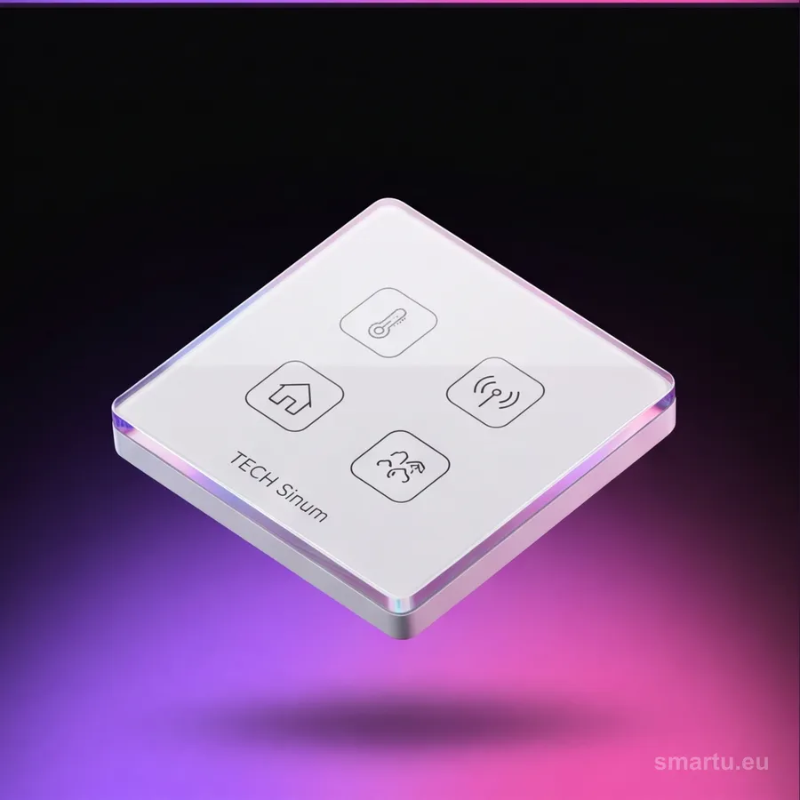 Biały multiczujnik TECH MC-01 zamontowany na ścianie Biały multiczujnik TECH MC-01 zamontowany na ścianie