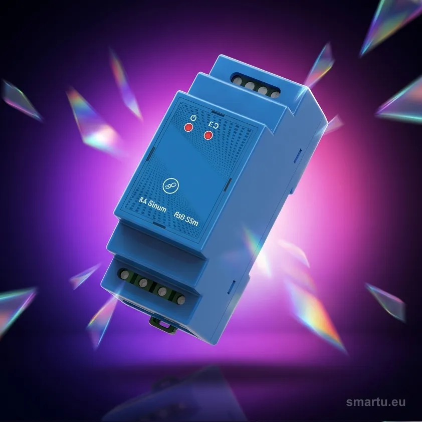 Moduł TECH RGB-S5m na szynie DIN sterujący taśmą LED RGBWW Moduł TECH RGB-S5m na szynie DIN sterujący taśmą LED RGBWW