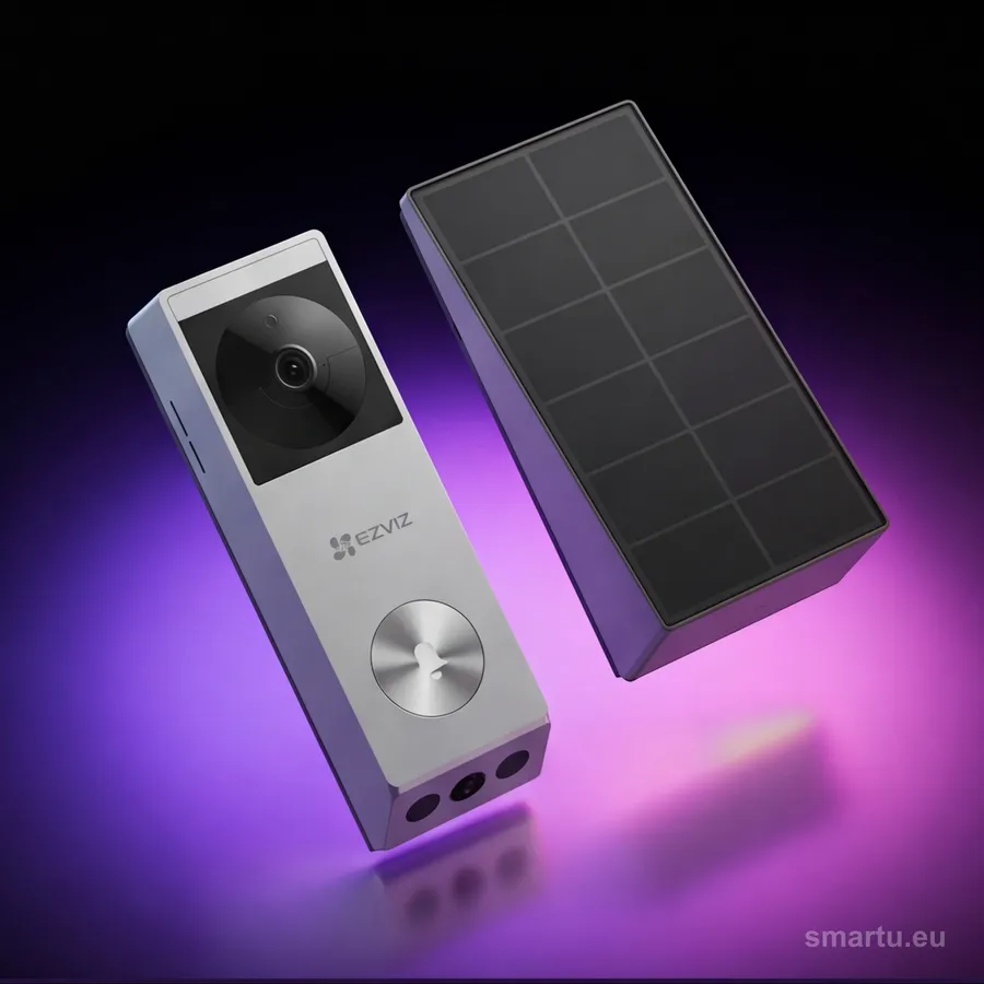 EZVIZ EP3x wideodomofon bateryjny z panelem słonecznym, kamera 2K 3MP, dwa obiektywy, ujęcie 1