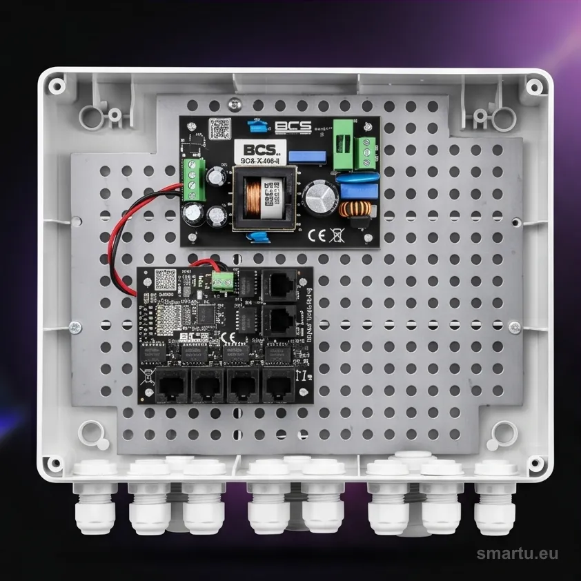 System zasilania do 5 kamer IP ze switchem PoE w obudowie zewnętrznej BCS POWER BCS-IP4/Z/E-S System zasilania do 5 kamer IP ze switchem PoE w obudowie zewnętrznej BCS POWER BCS-IP4/Z/E-S