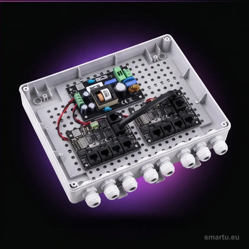 BCS POWER BCS-IP8/Z/E-S zestaw zasilania 8 kamer IP PoE obudowa zewnętrzna switch IP56 BCS POWER BCS-IP8/Z/E-S zestaw zasilania 8 kamer IP PoE obudowa zewnętrzna switch IP56