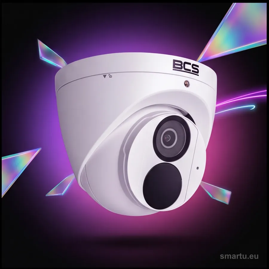 Kamera IP kopułkowa BCS POINT BCS-P-EIP25FSR3-Ai2 5 Mpx Starlight widok z przodu Kamera IP kopułkowa BCS POINT BCS-P-EIP25FSR3-Ai2 5 Mpx Starlight widok z przodu