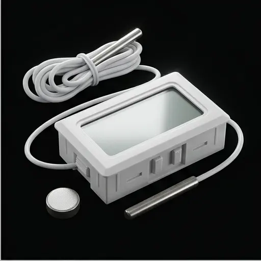 Termometr panelowy LCD biały -50 do 100°C na baterie LR44, do montażu, 48x29mm - galeria 1 | smartu.eu Termometr panelowy LCD biały -50 do 100°C na baterie LR44, do montażu, 48x29mm - galeria 1 | smartu.eu