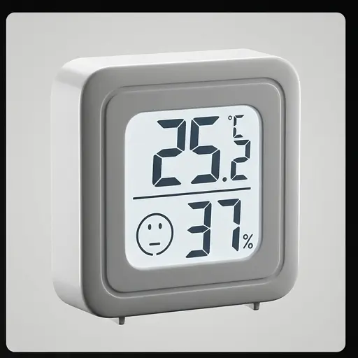Termometr pokojowy biały mini z higrometrem Prolech 50-336, cyfrowa stacja pogody LCD z czujnikiem temperatury i wilgotności, samoprzylepny - galeria 1 | smartu.eu Termometr pokojowy biały mini z higrometrem Prolech 50-336, cyfrowa stacja pogody LCD z czujnikiem temperatury i wilgotności, samoprzylepny - galeria 1 | smartu.eu