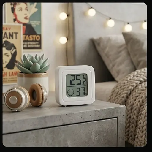 Termometr pokojowy biały mini z higrometrem Prolech 50-336, cyfrowa stacja pogody LCD z czujnikiem temperatury i wilgotności, samoprzylepny - galeria 3 | smartu.eu Termometr pokojowy biały mini z higrometrem Prolech 50-336, cyfrowa stacja pogody LCD z czujnikiem temperatury i wilgotności, samoprzylepny - galeria 3 | smartu.eu