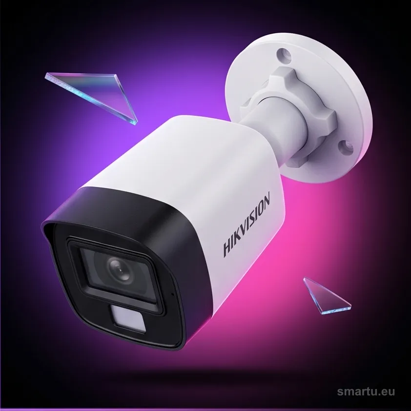 Kamera Hikvision DS-2CE16U0T-LF zamontowana nad wejściem Kamera Hikvision DS-2CE16U0T-LF zamontowana nad wejściem