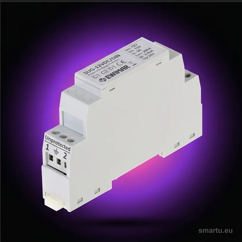 Ogranicznik przepięć 12V DC na szynę DIN EWIMAR SUG-12VDC/DIN Ogranicznik przepięć 12V DC na szynę DIN EWIMAR SUG-12VDC/DIN