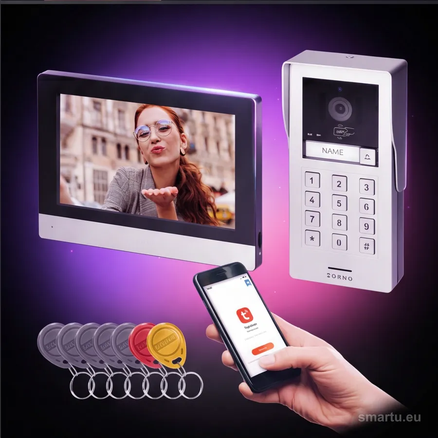 ORNO OR-VID-MA-1080/B GAYD wideodomofon 2 żyłowy 8 cali Full HD RFID Wi-Fi szyfrator jednorodzinny, ujęcie 1