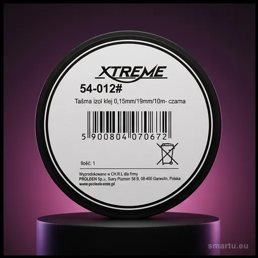 Taśma izolacyjna XTREME PVC czarna 0,15mm/19mm/10m – do izolowania elektrycznego, uszczelniania i wiązkowania przewodów Taśma izolacyjna XTREME PVC czarna 0,15mm/19mm/10m – do izolowania elektrycznego, uszczelniania i wiązkowania przewodów