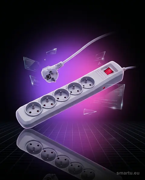Filtr sieciowy 5m ARC-5 szary, 10A, 5 gniazd, bezpiecznik automatyczny, uziemienie Filtr sieciowy 5m ARC-5 szary, 10A, 5 gniazd, bezpiecznik automatyczny, uziemienie