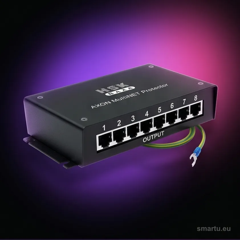 AXON Multi Net Protector 8 ogranicznik przepięć sieciowych 8x RJ45 Ethernet 10/100/1000 Mbps ochrona sieci LAN EAN 5904743333904