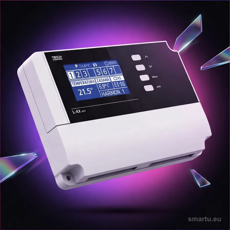 Sterownik TECH L-4X Wi-Fi do ogrzewania podłogowego zamontowany na ścianie Sterownik TECH L-4X Wi-Fi do ogrzewania podłogowego zamontowany na ścianie