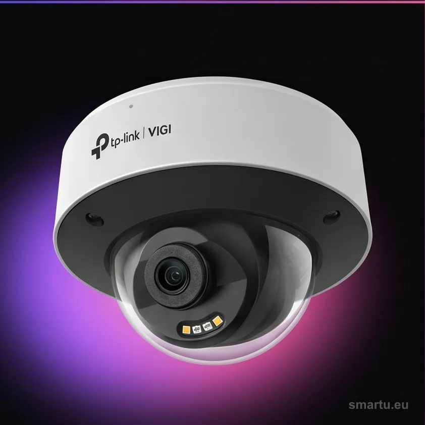 Kamera IP TP-Link VIGI InSight S245 kopułkowa na ścianie budynku Kamera IP TP-Link VIGI InSight S245 kopułkowa na ścianie budynku