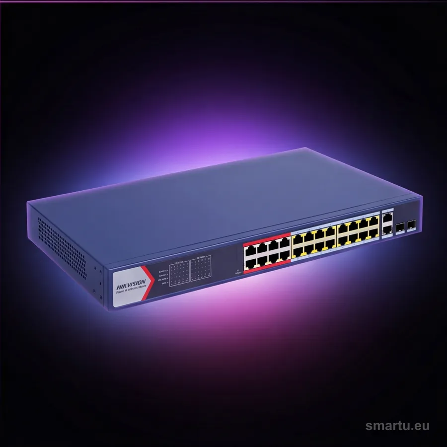 Hikvision DS-3E1326P-EI(B) switch PoE 24-port 100 Mbps zarządzalny 370 W do kamer IP Hikvision DS-3E1326P-EI(B) switch PoE 24-port 100 Mbps zarządzalny 370 W do kamer IP