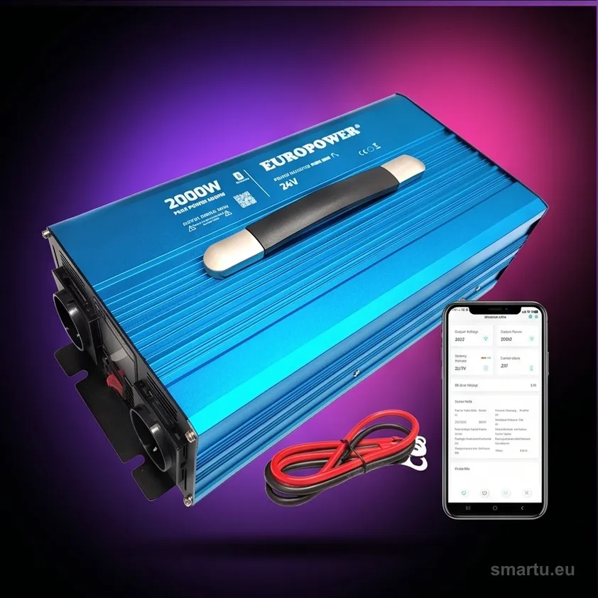 Europower inwerter 12V 230V 2000W 4000W czysty sinus Bluetooth INV/12/2000/PS/S/B Europower inwerter 12V 230V 2000W 4000W czysty sinus Bluetooth INV/12/2000/PS/S/B