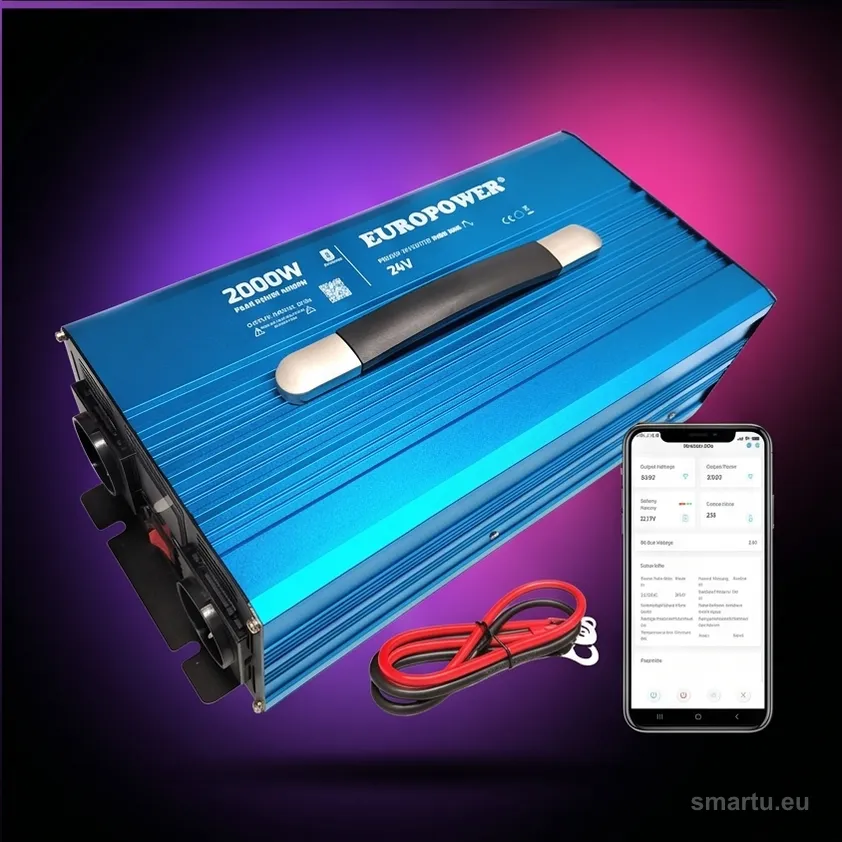 EUROPOWER INV/24/2000/PS/S/B przetwornica 24V 2000W 4000W czysty sinus bluetooth LFP AGM EUROPOWER INV/24/2000/PS/S/B przetwornica 24V 2000W 4000W czysty sinus bluetooth LFP AGM
