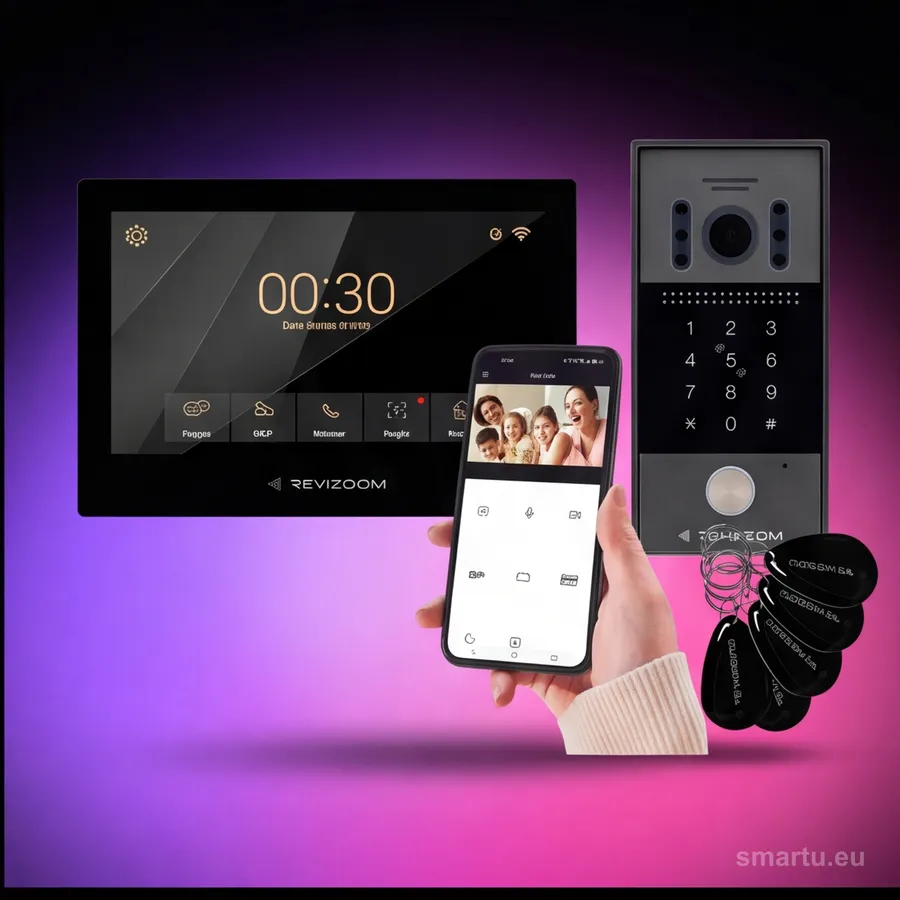 Zestaw wideodomofonowy REVIZOOM RM-T273HD BLACK z monitorem 7 cali i stacją RC-212HD-CK1 z czytnikiem RFID Zestaw wideodomofonowy REVIZOOM RM-T273HD BLACK z monitorem 7 cali i stacją RC-212HD-CK1 z czytnikiem RFID