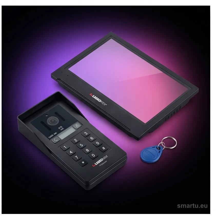 Laskomex GEMINI ZEST zestaw wideodomofonowy 2-wire IP 8 cali monitor 2 MP kamera RFID Tuya