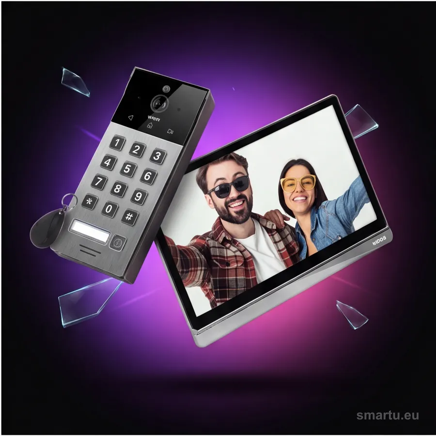 Wideodomofon EURA VDP-30C5 Tuya z monitorem 8 cali i kasetą ze stali nierdzewnej Wideodomofon EURA VDP-30C5 Tuya z monitorem 8 cali i kasetą ze stali nierdzewnej