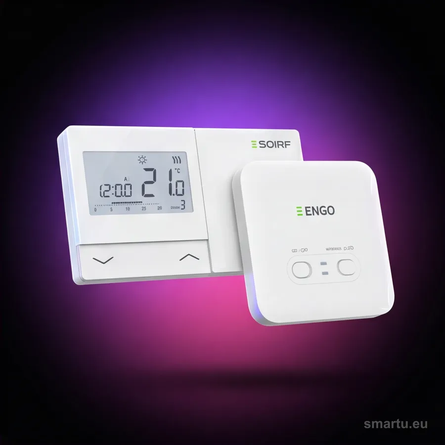 ENGO E901-RF regulator temperatury bezprzewodowy, programowalny tygodniowy termostat pokojowy, ujęcie 1