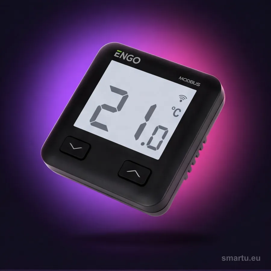 ENGO Controls E10-MBUSB regulator temperatury czarny, podtynkowy, MODBUS RS-485, Wi-Fi, 230V, ujęcie 1