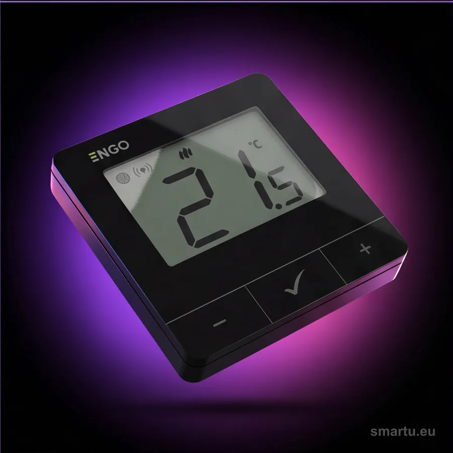ENGO Controls E25-24B termostat internetowy WiFi/ZigBee natynkowy 24V, czarny, sterowanie z aplikacji, ujęcie 1
